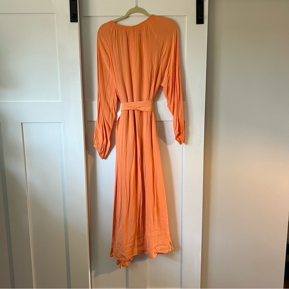 Samsoe samsoe orange maxi long sleeve dress size large - Picture 6 of 7